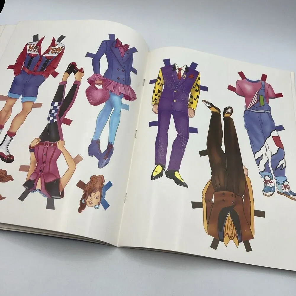NEW Vintage Rock Stars Paper Dolls Book Unpunched 1980s 1990s Fashion Golden